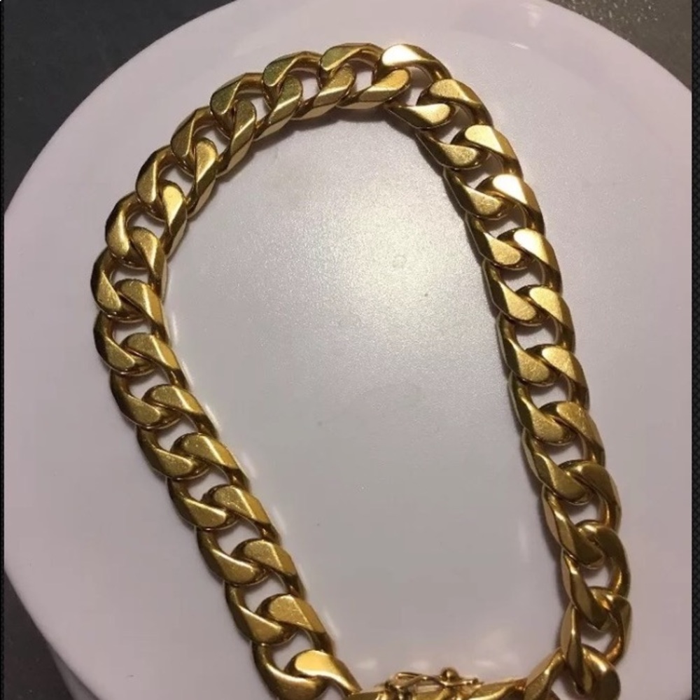 14k solid gold Italian vintage men's bracelet